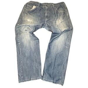 Levi's 569 Loose Straight Jeans Mens 40x32 Blue Distressed Faded Y2K Skater